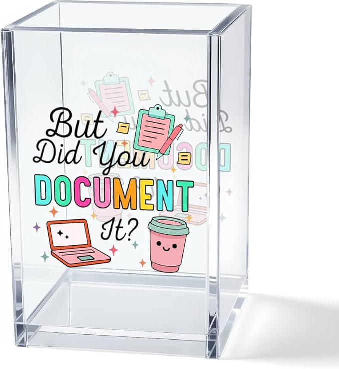 Vgrti But Did You Document It Acrylic Cosmetic Pencil Pen Holder Cup, Funny by Unknown