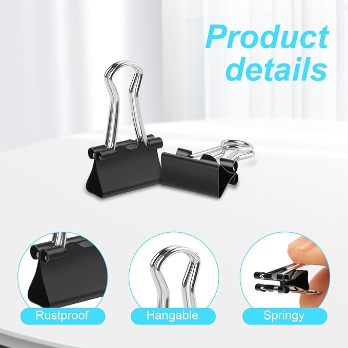 Ufmarine Mini Binder Clips, Small Paper Clips - Image 3