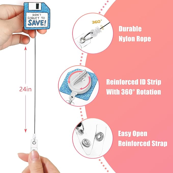 Aoryalps Dont Forget to Save Retractable Badge Reel Holder Retractable - Image 5
