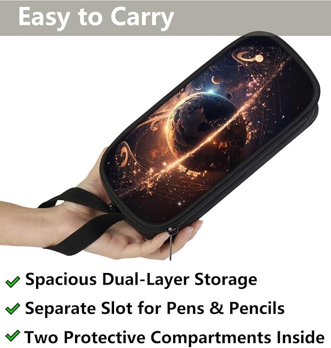 AnySmic Space Pencil Case for Boys and Girls, Large Galaxy Pencil Pouch or Pen - Image 3