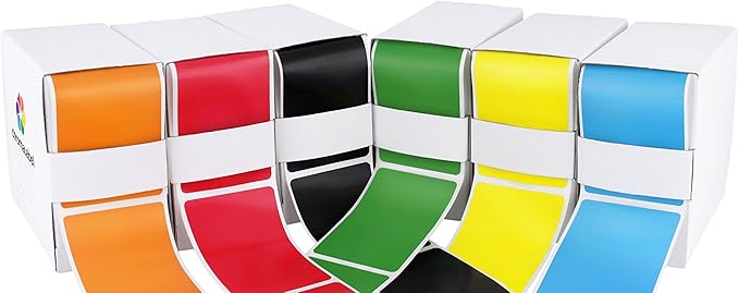 ChromaLabel 2 x 3 inch Standard Color Code Labels, 6 Assorted Colors, 250 by ChromaLabel