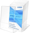 Ludery 8.5x11 Inches Acrylic Sign Slant Back Holder, Plastic Display Stand by Ludery