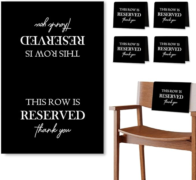 ChissNook Reserved Seating Chair Signs, This Row Is Reserved Pew Cloths Seating by Unknown