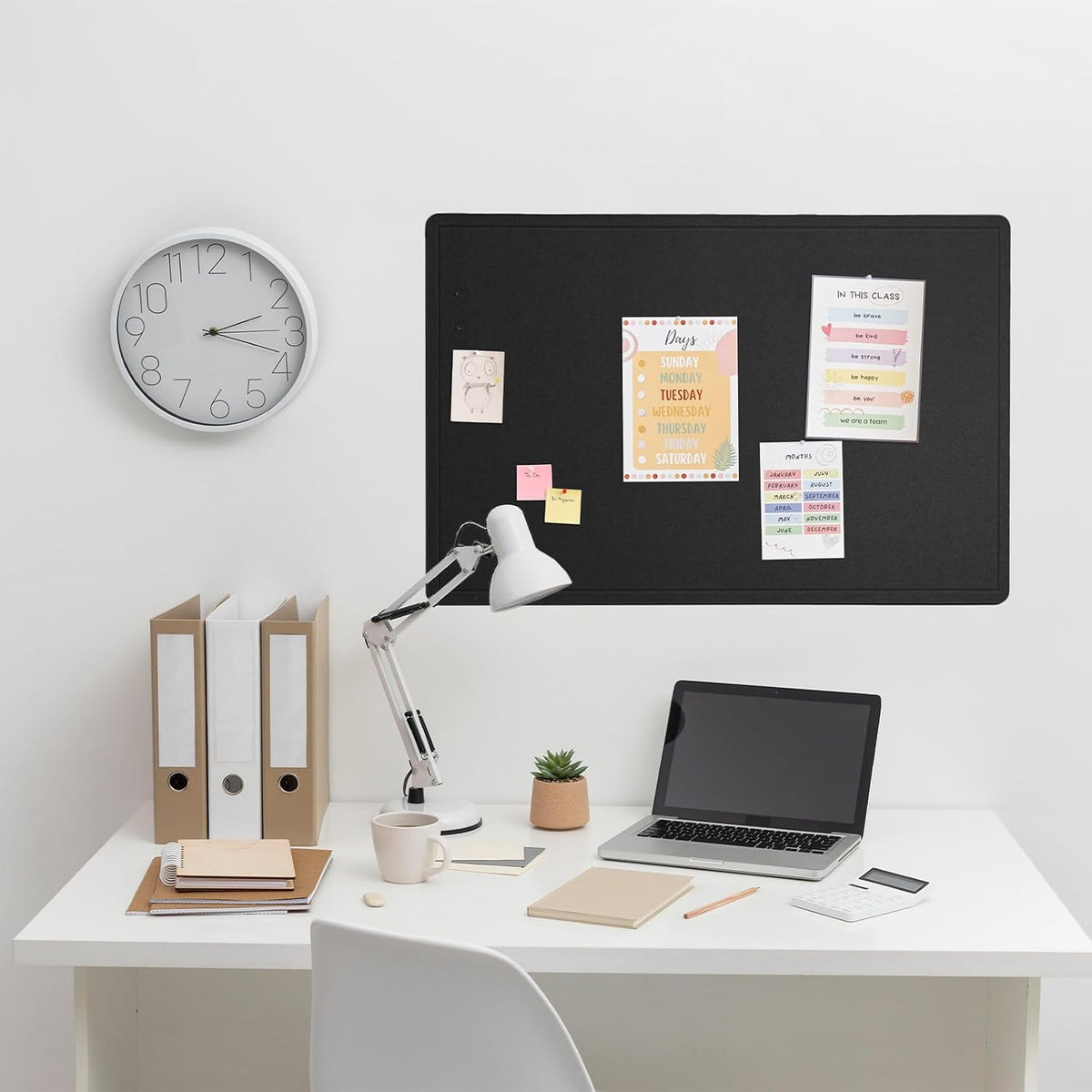 Felt Bulletin Board 36x24 inches, Decorative Pin Board for Home & Office