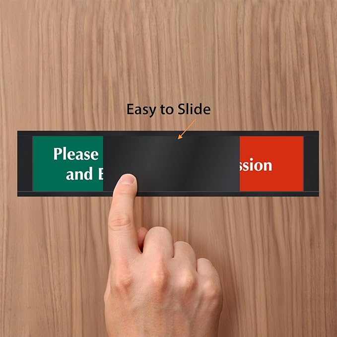 SmartSign Privacy Sign Please Knock And Enter/In Session Door Slider Sign - Image 5