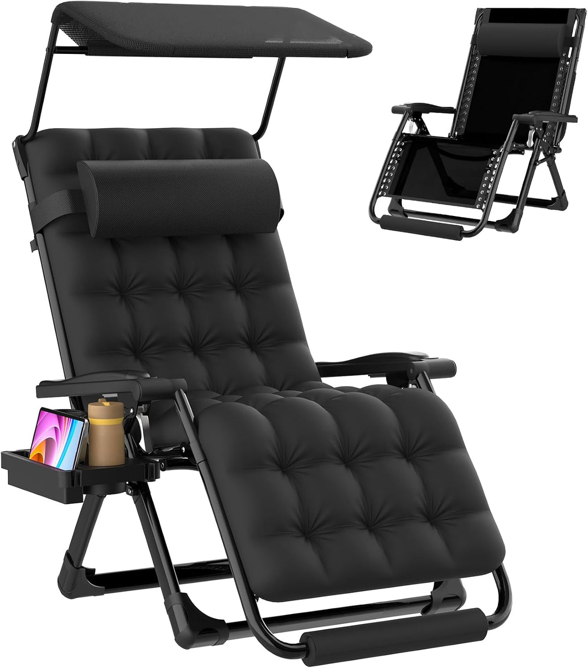 Suteck Zero Gravity Chair with Canopy, 29In XL Oversized Lounge Chairs