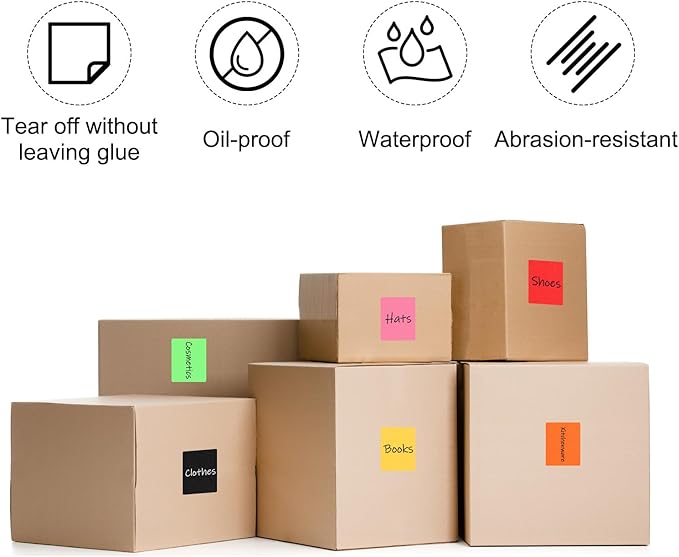PATIKIL 3 x 5 Inch Rectangle Inventory Color Coding Labels 1 Roll, Square - Image 5