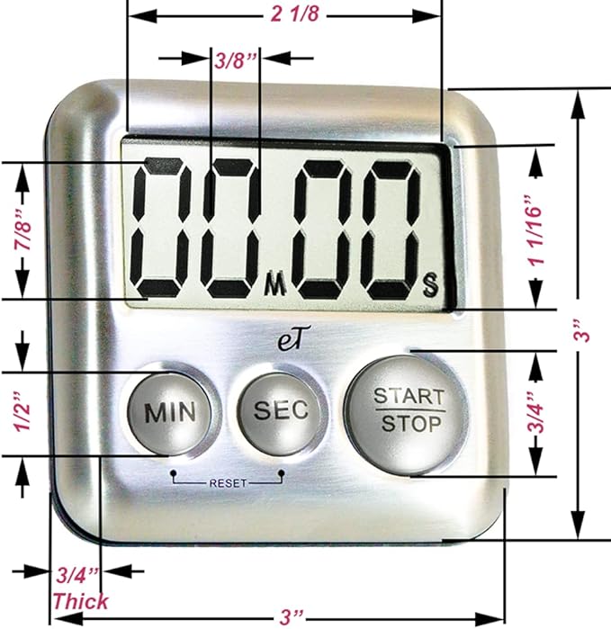 Elegant Digital Kitchen Timer Stainless Steel - Image 7