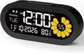 DOOMAY Digital Alarm Clock for Bedroom: Dual Alarm Bedside Clock VA LCD Display by DOOMAY