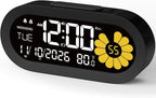 DOOMAY Digital Alarm Clock for Bedroom: Dual Alarm Bedside Clock VA LCD Display by DOOMAY
