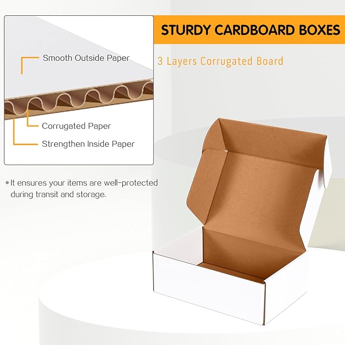 JOWLOT 9x6x3 inch Small Shipping Boxes Set of 25 - Image 2