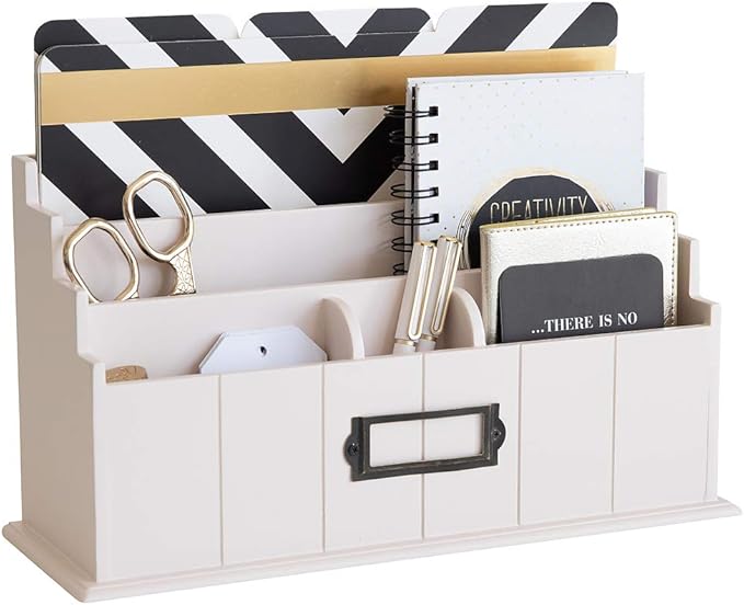 BLU MONACO | Light Pink Mail Organizer | Wooden 3 Tier Desk Organizer by Blu_Monaco