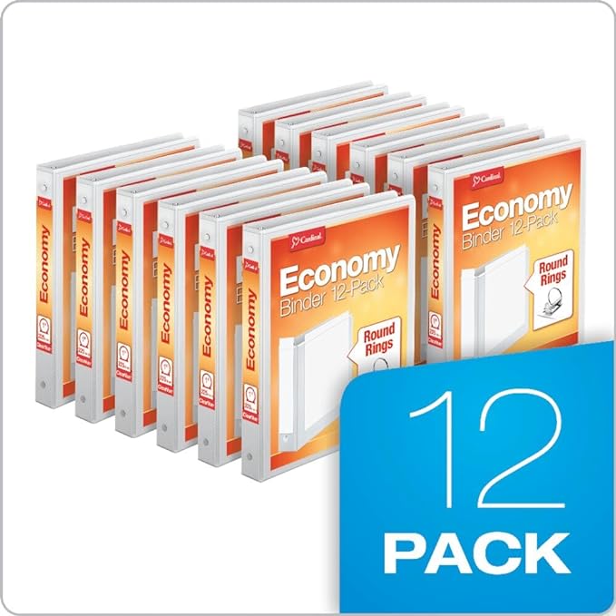 Cardinal Economy 3-Ring Binders, Round Rings, Holds 225 Sheets, Carton of 12 - Image 6