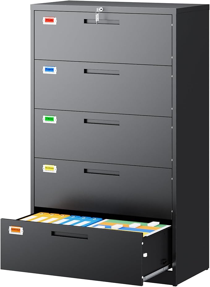 PEUKC 5 Drawer File Cabinet, Lateral Filing Cabinets by PEUKC