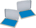 2 Pack Metal Case Stamp Pad Medium Size, Sky Blue Color by ZIGEL