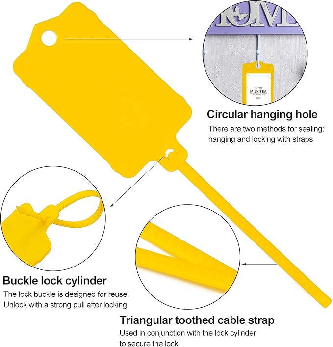 100pcs Blank Plastic Tags for Labeling Reusable Hanging Tags Ties Key Tag - Image 4
