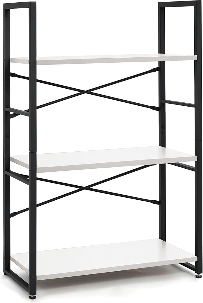 CAPHAUS 3 Tier Small Bookshelf, 24 Inch Width Free Standing Shelf, Bookcase - Image 8