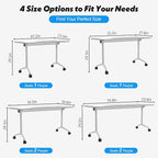 Goakwwuz Conference Room Table, Folding Conference Tables, Thicken Grey Tabletop - Image 2