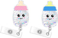 2Pcs Cute Baby Bottle Badge Reel Retractable by Unknown