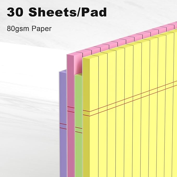 AILZFEI Colored Legal Pads 8.5 x 11 Note Pads, Wide Ruled Sturdy Back Writing - Image 3