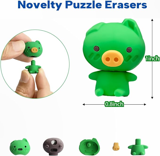 Gomimeor 45 Pcs Animal Erasers for Kids, Pencil Erasers Bulk, Cute Animal - Image 6