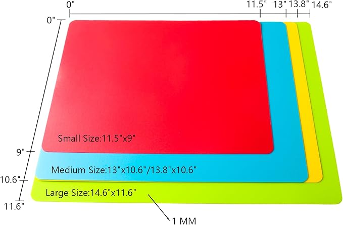 8 Pieces Flexible Cutting Board mats, Plastic Cutting Boards - Image 2