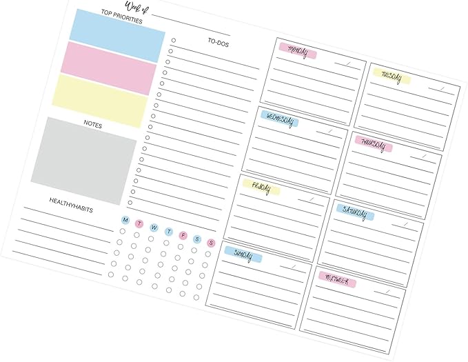 JAMIEKA 52Color Weekly Tearable Planners Pad - Image 7