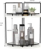 Dorhors 2-Tier Rustic White Corner Bathroom Shelf - Image 3