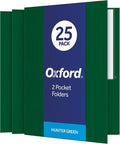 Oxford Twin-Pocket Folders, Textured Paper, Letter Size, Hunter Green, Holds by Oxford