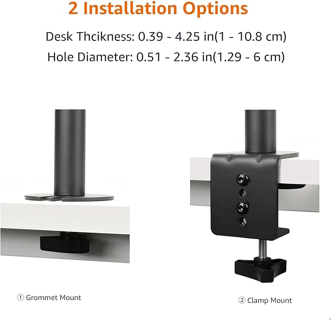 Amazon Basics Adjustable Dual Computer Monitor Arm Mount, Holds up to 32" - Image 5