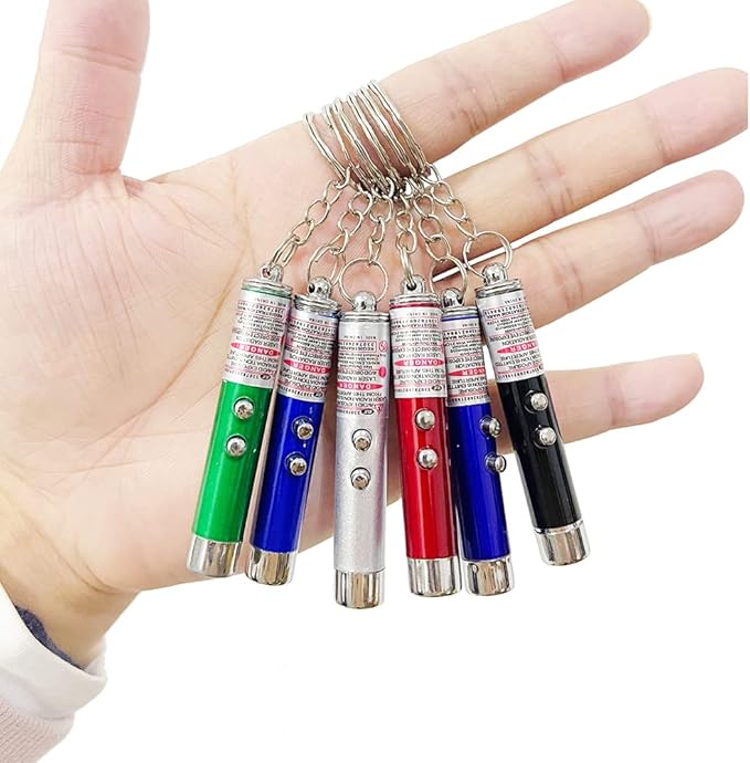 6 PCS Cat Toys Laser Pointer Mini Keychain Laser Pointer LED Flashlight Dog by WNZQK