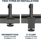 dual monitor stand and laptop mount, fits 32", package contents