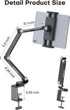 OMOTON Adjustable Tablet Stand for iPad, Desk Phone Holder for Bed - Image 5