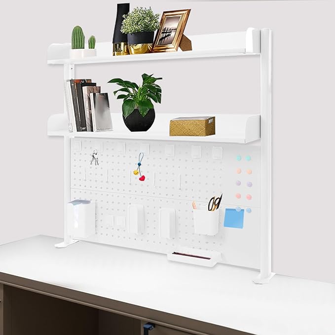 Dlinanta Clamp-On Pegboard Desk Organizer, 2-Tier Clamp On Desk Shelf - Image 4