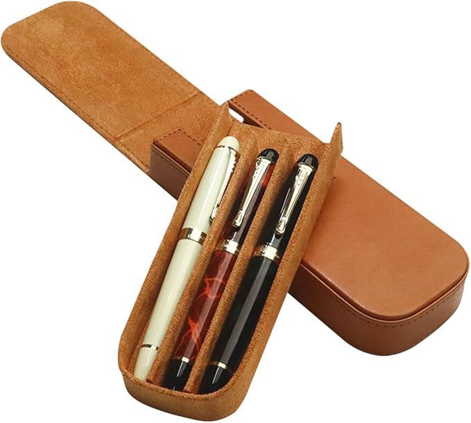 MIVLXLX Leather Triple Pen Case Pencil Pouch Holder - Image 6
