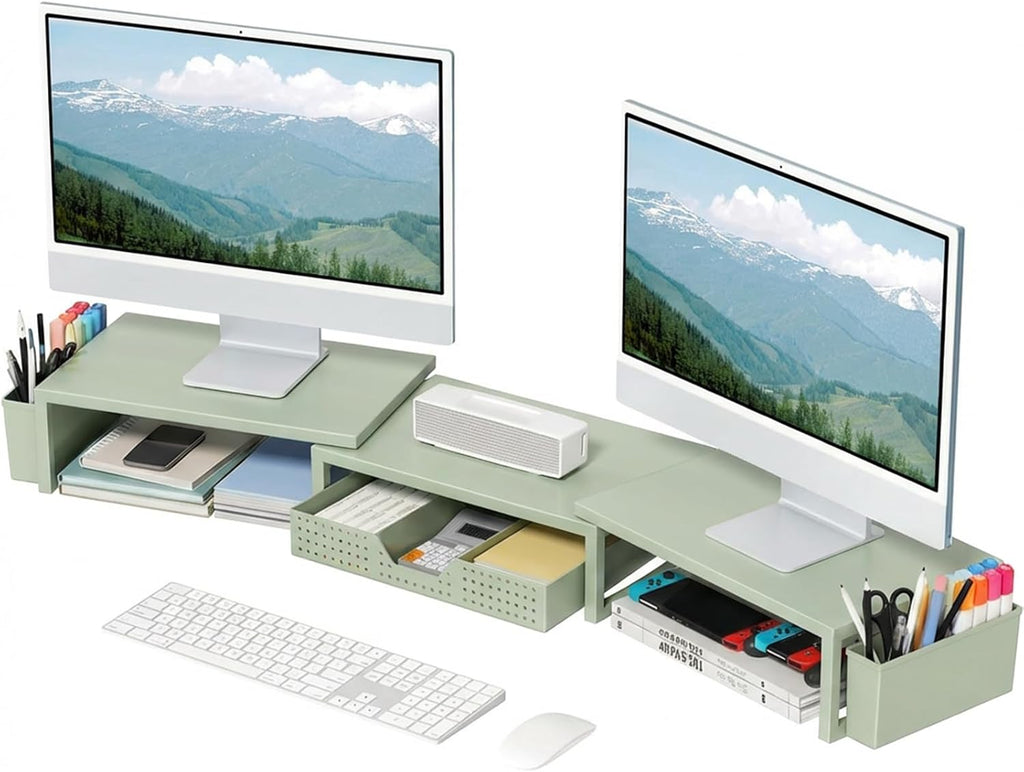 opnice desk organizers and accessories, dual monitor stand, main product view