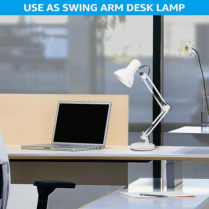 TORCHSTAR Metal Desk Lamp with Clamp, Swing Arm, Architect Adjustable Gooseneck - Image 3