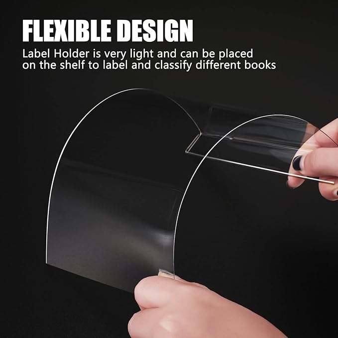 Containlol 15 Pieces Moveable Shelf Label Holders Clear Shelves Tags Moveable - Image 6