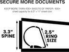 Performore Premium 3 Ring Binder, Professional Angle D Ring 2.5 Inch, - Image 3
