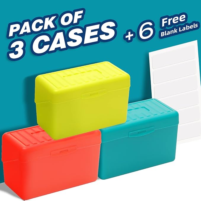 H4D Index Card Holder 3x5, Index Card Box Organizer Case, 3x5 Flash Note Card - Image 2