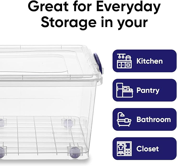 Superio Storage Bins with Lids, Stackable Totes, BPA Free, Odor Free, Organizer - Image 4