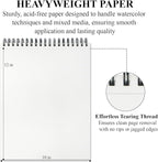 Watercolor Sketchbook 10"x12", 32 Sheets Water Color Paper, 140lb/300gsm - Image 2
