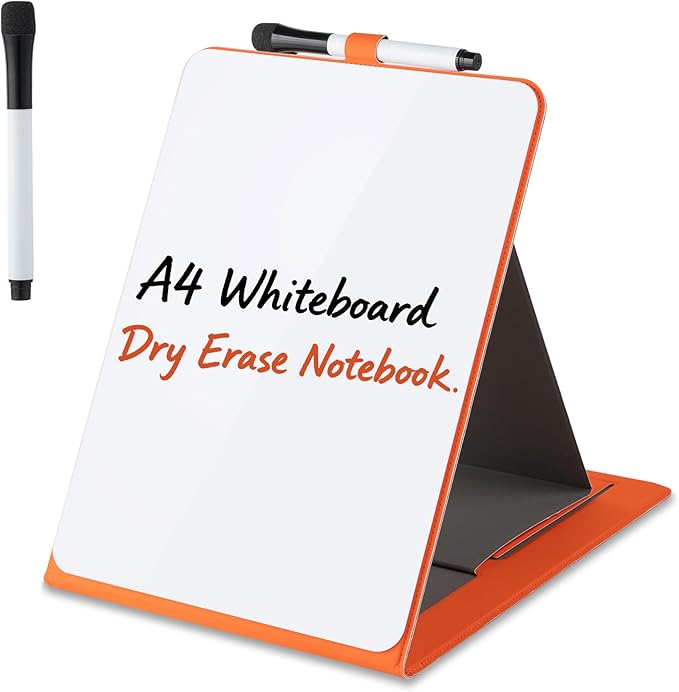 Glass Desktop Whiteboard with Reversable Stand, 12×9” Dry Erase White Board by Unknown