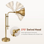 VONLUCE Rustic Desk Lamp Gold Adjustable, Industrial Style Metal Task Lamps - Image 3