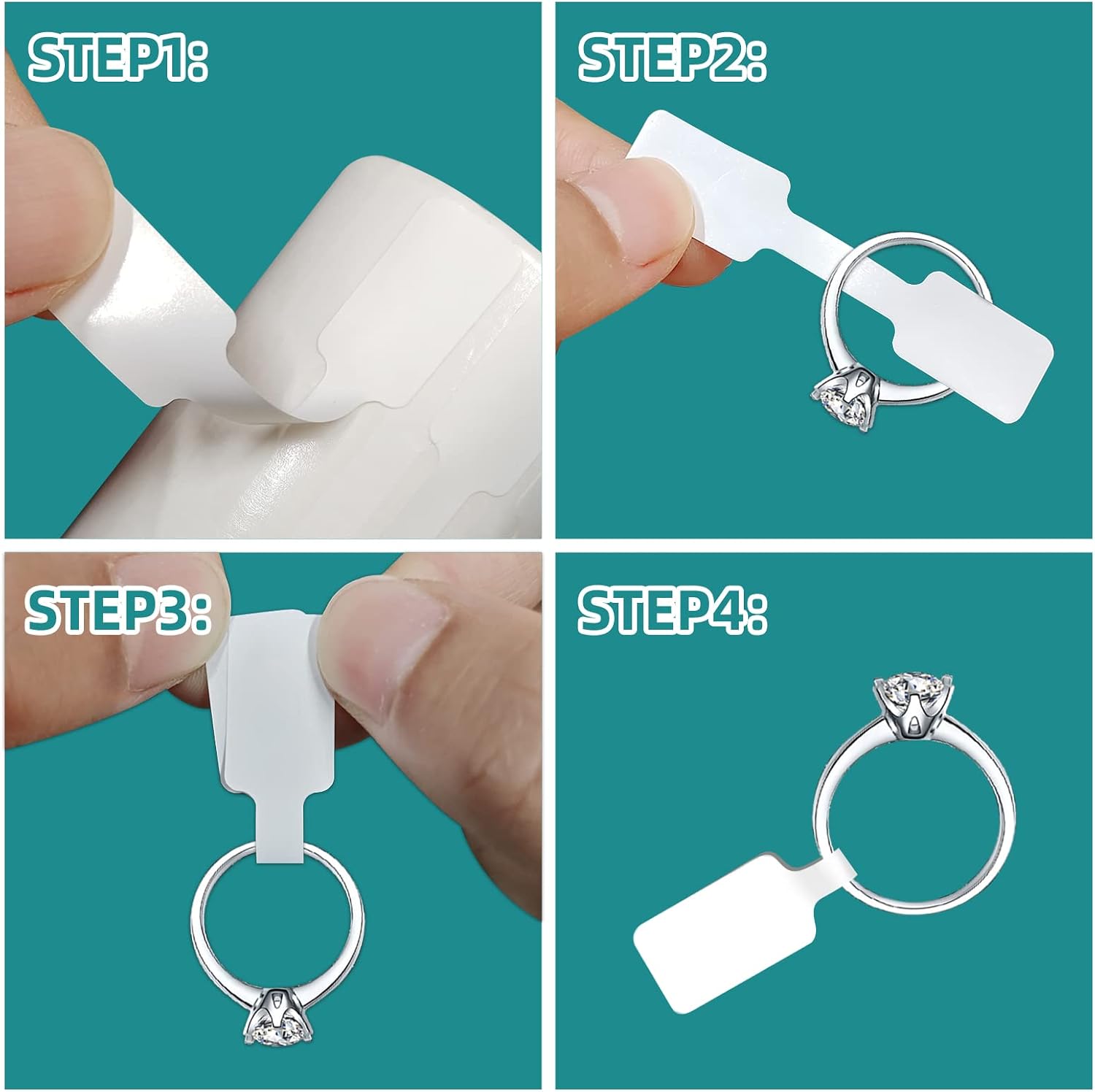 500 Pcs Jewelry Price Tags Stickers Roll | Jewelry Tags for Necklace Earring Identify, Self Adhesive White Blank Dumbbell Jewelry Labels for Bracelet Ring Display