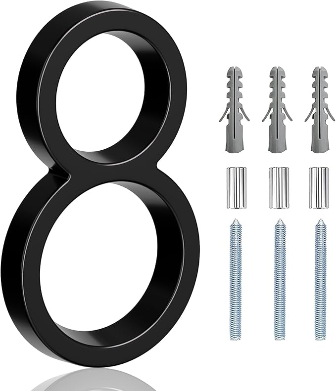 5" Floating Stainless Steel Address House Number, Modern Metal Anti-Rust House by MerearDecoration