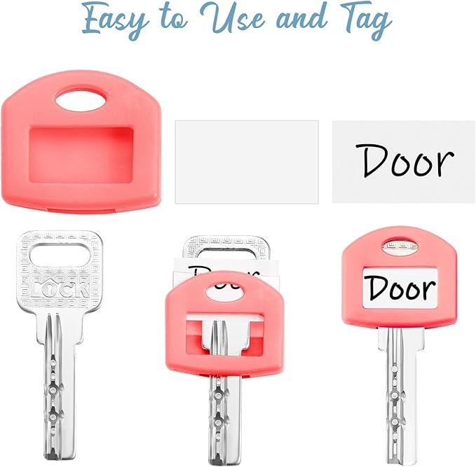 Blulu 80 Pcs Key Labels Key Color Covers Caps Tags Covers Set Plastic Keys - Image 5
