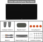 Large Black Glass Dry Erase Board, 96 x 48 Inches Magnetic Glass whiteboard - Image 4