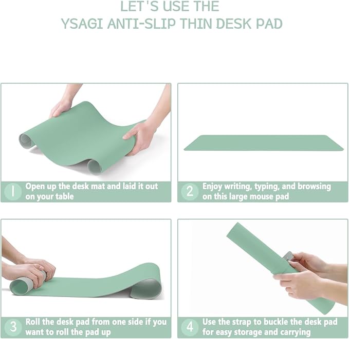 YSAGi Non-Slip Leather Desk Pad, Waterproof Laptop Computer Desk Keyboard Mat - Image 6