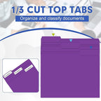 File Folder, HERKKA 120 Pack 1/3 Cut Tab File Folders, File Folders Great - Image 3